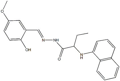 N'-(2-hydroxy-5-methoxybenzylidene)-2-(1-naphthylamino)butanohydrazide 结构式