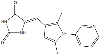 5-[(2,5-dimethyl-1-pyridin-3-yl-1H-pyrrol-3-yl)methylene]imidazolidine-2,4-dione 结构式