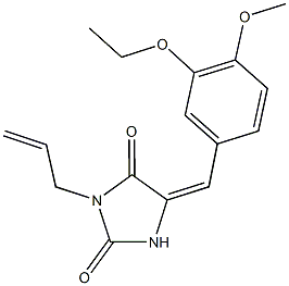 3-allyl-5-(3-ethoxy-4-methoxybenzylidene)-2,4-imidazolidinedione 结构式