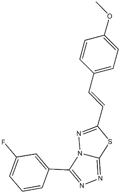 4-{2-[3-(3-fluorophenyl)[1,2,4]triazolo[3,4-b][1,3,4]thiadiazol-6-yl]vinyl}phenyl methyl ether 结构式