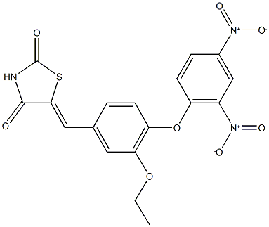 5-(4-{2,4-bisnitrophenoxy}-3-ethoxybenzylidene)-1,3-thiazolidine-2,4-dione 结构式