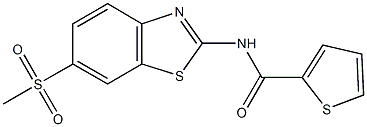 N-[6-(methylsulfonyl)-1,3-benzothiazol-2-yl]-2-thiophenecarboxamide 结构式