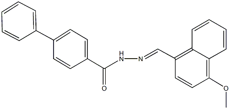 N'-[(4-methoxy-1-naphthyl)methylene][1,1'-biphenyl]-4-carbohydrazide 结构式