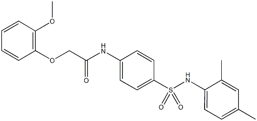 N-{4-[(2,4-dimethylanilino)sulfonyl]phenyl}-2-(2-methoxyphenoxy)acetamide 结构式