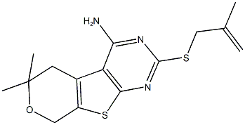 6,6-dimethyl-2-[(2-methyl-2-propenyl)sulfanyl]-5,8-dihydro-6H-pyrano[4',3':4,5]thieno[2,3-d]pyrimidin-4-amine 结构式