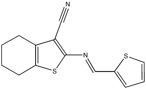 2-[(2-thienylmethylene)amino]-4,5,6,7-tetrahydro-1-benzothiophene-3-carbonitrile 结构式