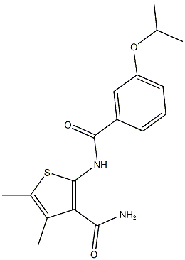 2-[(3-isopropoxybenzoyl)amino]-4,5-dimethyl-3-thiophenecarboxamide 结构式