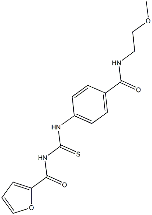 4-{[(2-furoylamino)carbothioyl]amino}-N-(2-methoxyethyl)benzamide 结构式