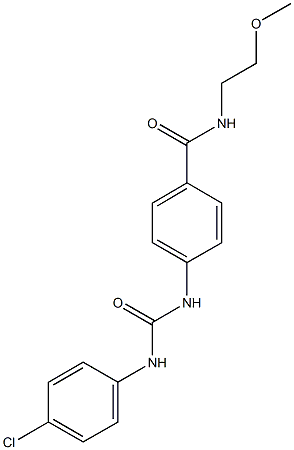 4-{[(4-chloroanilino)carbonyl]amino}-N-(2-methoxyethyl)benzamide 结构式