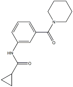 N-[3-(1-piperidinylcarbonyl)phenyl]cyclopropanecarboxamide 结构式