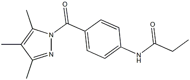 N-{4-[(3,4,5-trimethyl-1H-pyrazol-1-yl)carbonyl]phenyl}propanamide 结构式