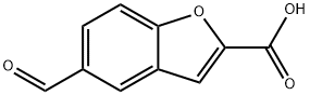 5-甲酰基-1-苯并呋喃-2-羧酸 结构式