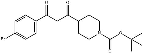 叔丁基-4-(3-(4-溴苯基)3-氧代丙酰基)哌啶-1-羧酸 结构式