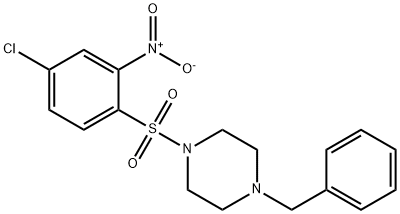 1-(4-Chloro-2-nitrophenyl)sulfonyl-4-benzylpiperazine 结构式
