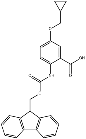 2-(((((9H-芴-9-基)甲氧基)羰基)氨基)-5-(环丙基甲氧基)苯甲酸 结构式