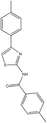 4-methyl-N-[4-(4-methylphenyl)-1,3-thiazol-2-yl]benzamide 结构式