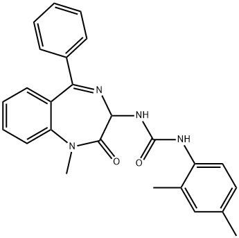 1-(2,4-dimethylphenyl)-3-(1-methyl-2-oxo-5-phenyl-2,3-dihydro-1H-1,4-benzodiazepin-3-yl)urea 结构式
