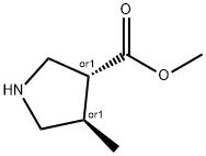 (3R,4R)-REL-4-甲基吡咯烷-3-羧酸甲酯 结构式