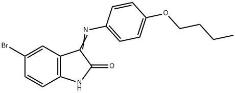(3Z)-5-bromo-3-[(4-butoxyphenyl)imino]-2,3-dihydro-1H-indol-2-one 结构式