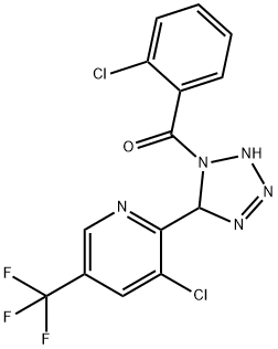 3-chloro-2-[1-(2-chlorobenzoyl)-4,5-dihydro-1H-1,2,3,4-tetrazol-5-yl]-5-(trifluoromethyl)pyridine 结构式