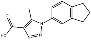 1-(2,3-二氢-1H-茚-5-基)-5-甲基-1H-1,2,3-三唑-4-羧酸 结构式