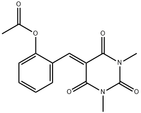 2-[(1,3-dimethyl-2,4,6-trioxo-1,3-diazinan-5-ylidene)methyl]phenyl acetate 结构式
