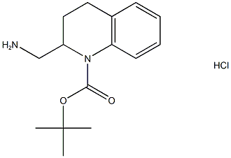 2-(氨基甲基)-3,4-二氢喹啉-1(2H)-甲酸叔丁酯盐酸盐 结构式