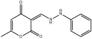 (3Z)-6-methyl-3-[(2-phenylhydrazin-1-yl)methylidene]-3,4-dihydro-2H-pyran-2,4-dione 结构式