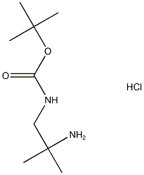 1-N-叔丁氧羰基-2-甲基-1,2-丙二胺盐酸盐 结构式