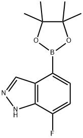 7-Fluoro-1H-indazole-4-boronic acid pinacol ester 结构式