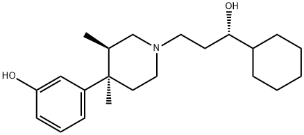 3-[1-[(S)-3-Hydroxy-3-cyclohexylpropyl]-3α,4-dimethylpiperidine-4α-yl]phenol 结构式