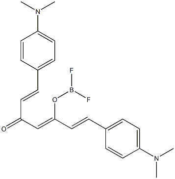 (T-4)-[(1E,6E)-1,7-bis[4-(Dimethylamino)phenyl]-1,6-heptadiene-3,5-dionato-O3,O5]difluoroboron 结构式