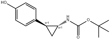 tert-butyl N-[(1R,2S)-rel-2-(4-hydroxyphenyl)cyclopropyl]carbamate 结构式