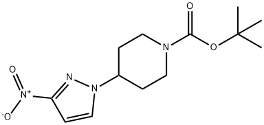 4-(3-硝基-1H-吡唑-1-基)哌啶-1-羧酸叔丁酯 结构式