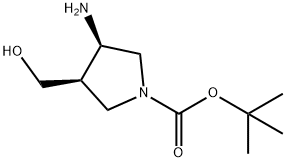 tert-butyl (3R)-3-aMino-4-(hydroxyMethyl)pyrrolidine-1-carboxyla 结构式