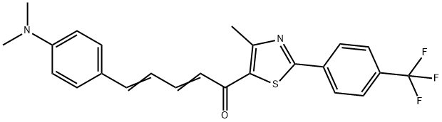 (2E,4E)-5-[4-(dimethylamino)phenyl]-1-{4-methyl-2-[4-(trifluoromethyl)phenyl]-1,3-thiazol-5-yl}penta-2,4-dien-1-one 结构式