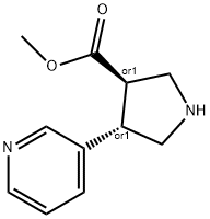 (3R,4S)-4-(吡啶-3-基)吡咯烷-3-羧酸甲酯 结构式