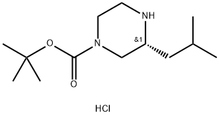 (R)-3-异丁基哌嗪-1-甲酸叔丁酯盐酸盐 结构式