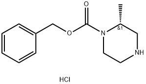 (R)-2-甲基哌嗪-1-羧酸苄酯盐酸盐 结构式