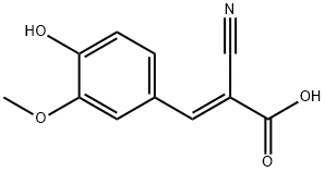 (2E)-2-cyano-3-(4-hydroxy-3-methoxyphenyl)prop-2-enoic acid 结构式