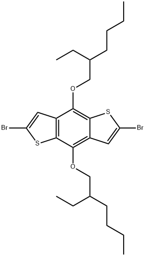 2,6-二溴-4,8-双[(2-乙基己基)氧基]-苯并[1,2-B:4,5-B']二噻吩 结构式
