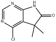 4-氯-5,5二甲基-5H,6H,7H吡咯[2,3-D]嘧啶-6-酮 结构式
