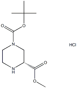 (R)-4-N-BOC-哌嗪-2-羧酸甲酯盐酸盐 结构式