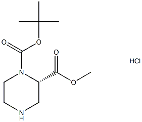 (S)-1-N-BOC-哌嗪-2-羧酸甲酯盐酸盐 结构式