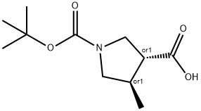 1,3-pyrrolidinedicarboxylic acid, 4-methyl-, 1-(1,1-dimethylethyl) ester, (3r,4r)-rel- 结构式