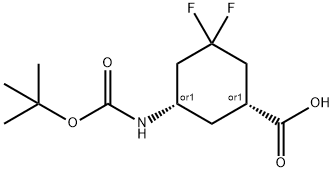 (1R,5S)-rel-5-((tert-Butoxycarbonyl)amino)-3,3-difluorocyclohexanecarboxylic acid 结构式