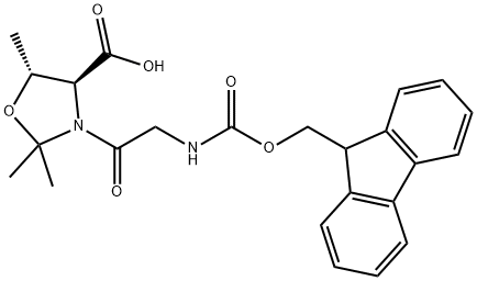 (4S,5R)-3-[2-[[芴甲氧羰基]氨基]乙酰基]-2,2,5-三甲基-4-恶唑烷羧酸 结构式