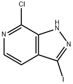 7-氯-3-碘-1H-吡咗[3,4-碳]吡啶 结构式