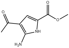 4-乙酰基-5-氨基-1H-吡咯-2-羧酸甲酯 结构式