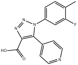 1-(3-fluoro-4-methylphenyl)-5-(pyridin-4-yl)-1H-1,2,3-triazole-4-carboxylic acid 结构式